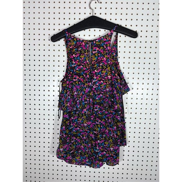 Rebecca Taylor colorful floral ruffle tank top silk blouse size 0 - Picture 2 of 7